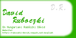 david ruboczki business card