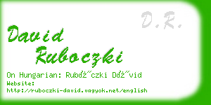 david ruboczki business card